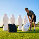 Inflatable football mannequins available in multiple sizes for training use