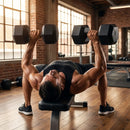 Hex dumbbells with rubber ends and chrome handles
