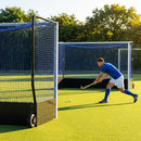 Aluminium hockey goal with HDPE net, 12ft x 7ft, for tournament use