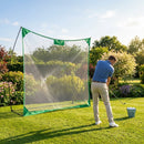 Pop-Up Golf Net for practice, available in two sizes, made from durable polyester.