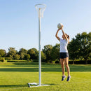 Netball posts with aluminium construction and adjustable height