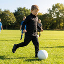 Kids' full zip tracksuit in polyester, shown in navy blue and black