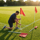 Football corner flag set with bright nylon flags and PVC poles