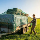 Ultra heavy duty trailer nets for secure cargo transport