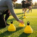 Training marker cones in vibrant colours for sports training