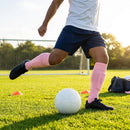 Pre-cut football socks in various sizes and colours for enhanced comfort