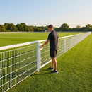 Football pitch barrier made of galvanised steel for club grounds