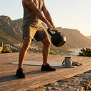 Cast iron kettlebell in various sizes and colours for gym workouts