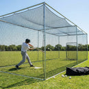 Black baseball batting cage nets made from HDPP twine for indoor and outdoor use