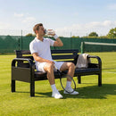 Aluminium tennis court bench in green for tournament use