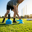 Colourful training marker cones for sports fields