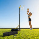 Adjustable netball posts for indoor and outdoor use