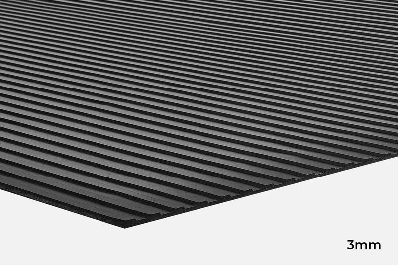 Black Wide Rib Rubber Surface Protection Matting
