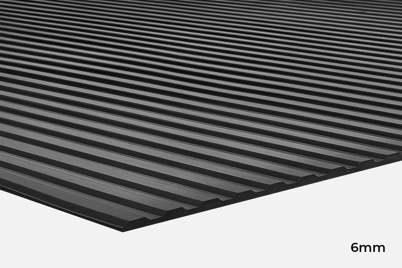 Black Wide Rib Rubber Surface Protection Matting