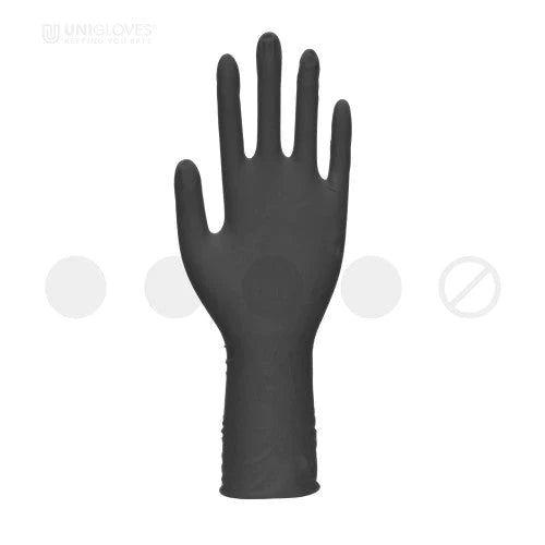 Lavender Black HD+ heavy duty extended cuff black nitrile gloves – 10x100