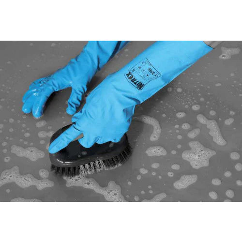 Dim Gray Long Chemical Gauntlet Gloves - Unlined - Food Safe - Abrasion Resistant - In Bags of 10 Pairs