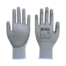 Light Slate Gray PU Palm Coated Safety Gloves - Level D Cut Protection - Equivalent Cut Level 5 - NitreGuard® Technology - In Bags of 10 Pairs