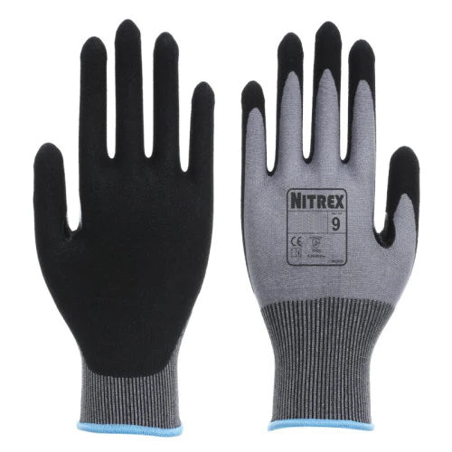 Dark Slate Gray Sandy Nitrile Gloves - Level D Cut - Reinforced Thumb - Ultralight Duty - NitreGrip® and NitreGuard® Technology - In Bags of 10 Pairs