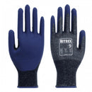 Dark Slate Gray Foam Nitrile Level D Safety Gloves - Reinforced Thumb Crotch - Sanitized® Actifresh - NitreGuard® Technology - In Bags of 10 Pairs