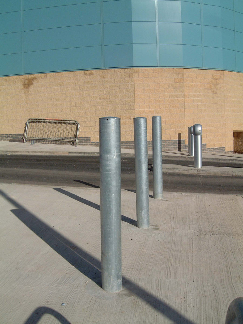 Light Slate Gray Plain Round Bollard 1000mm Above Ground