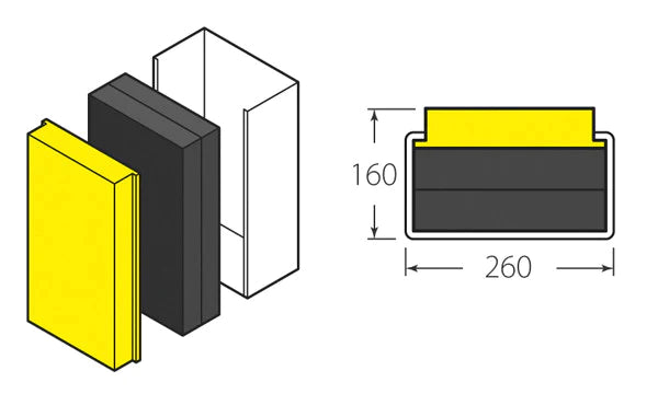 Gold Rubber & Steel Dock Bumper 465 x 280 x 160mm