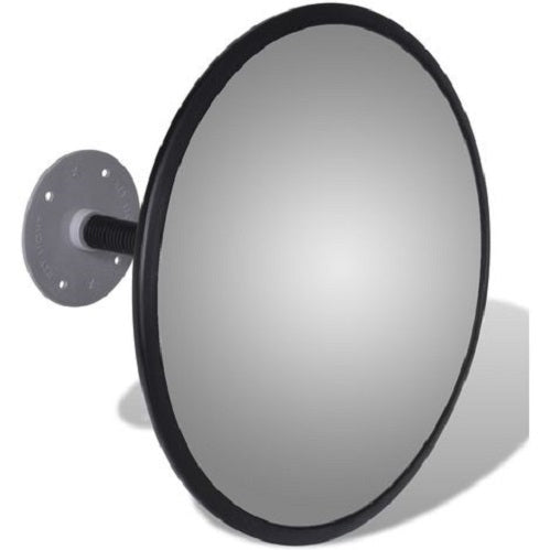 Dark Gray 300mm Wall Mounted Convex Acrylic Traffic Mirror with Fixings