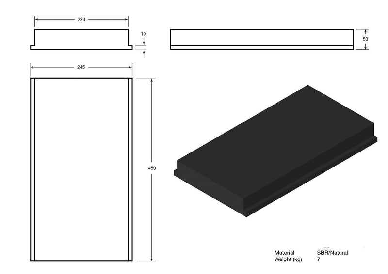 Dark Slate Gray Front Plate - 450 x 245 x 50mm