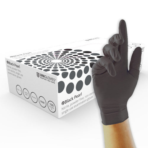 Lavender black nitrile gloves