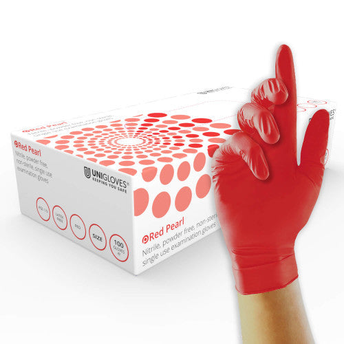 Firebrick red nitrile gloves – 10x100