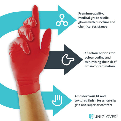 Light Gray red nitrile gloves – 10x100