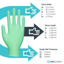 Medium Aquamarine Green Nitrile Gloves - Cases of 10 Boxes, 100 Gloves per Box