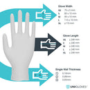 Light Sea Green white nitrile gloves – 10x100