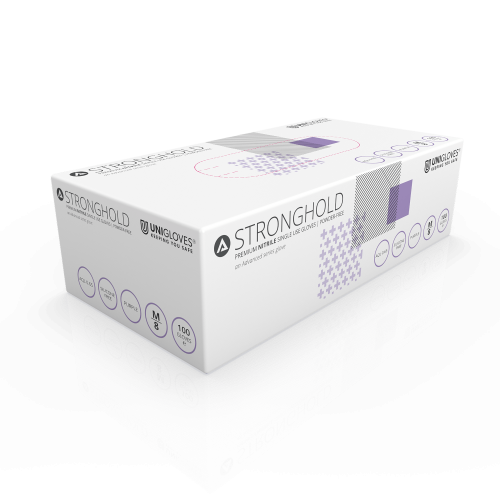 Light Gray Heavy Duty Purple Nitrile Chemical Resistant ASTM D6978 Chemo Gloves - Cases of 10 Boxes, 100 Gloves per Box