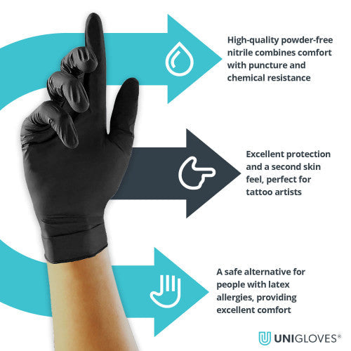Light Gray black nitrile gloves – 10x100