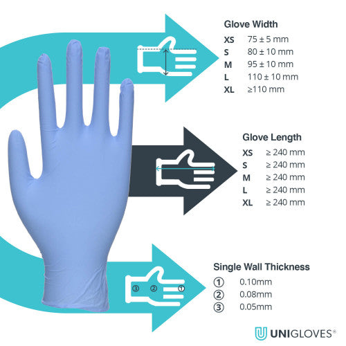 Cornflower Blue blue nitrile gloves – 10x100