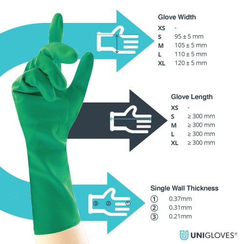 Sea Green Green latex household gloves – 12x12