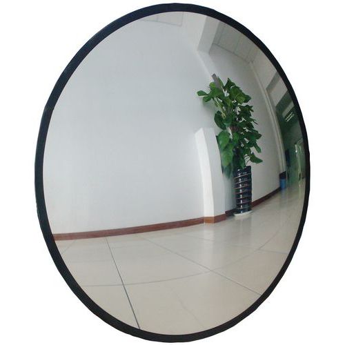 Gray Round Indoor Security Mirror
