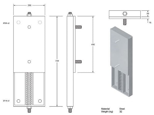 Gray Rubber Dock Bumper