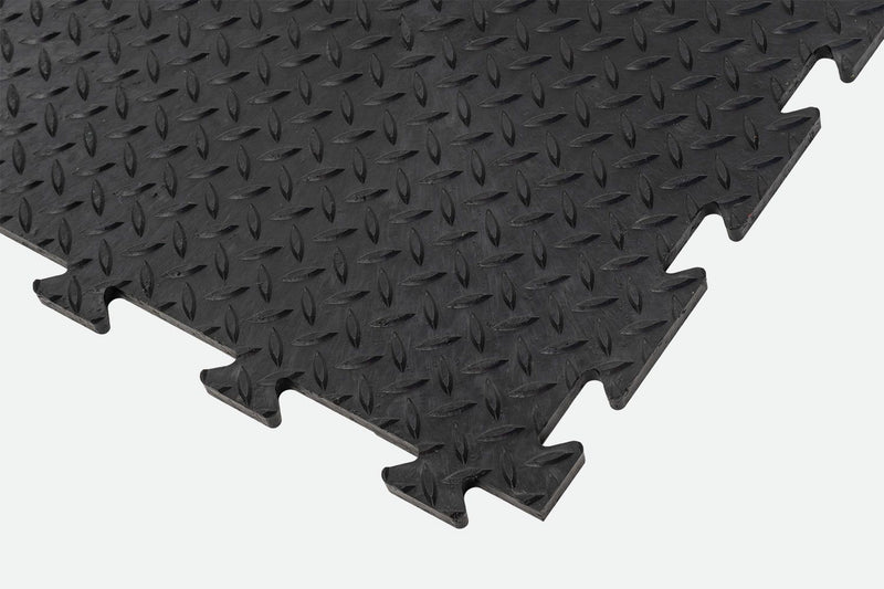 Non-slip Interlocking Black Diamond Tiles
